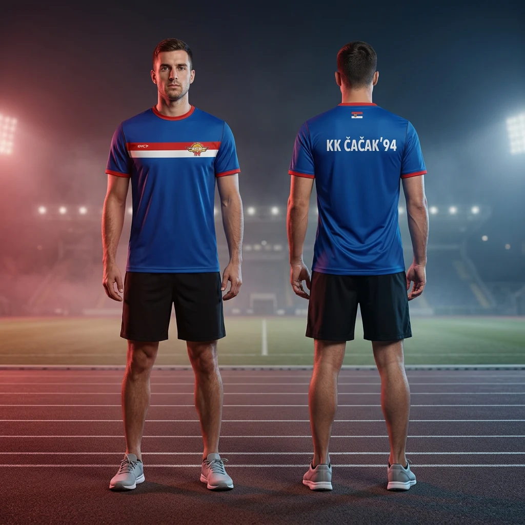 Duks ili majica Sportex po meri kluba — model 17, prednji i zadnji prikaz na sportistima