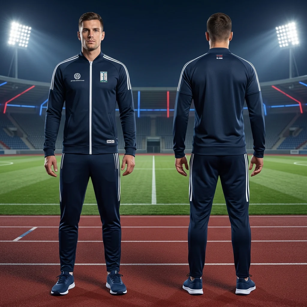 Sportska trenerka Sportex po meri kluba — model 14, prednji i zadnji prikaz na sportistima