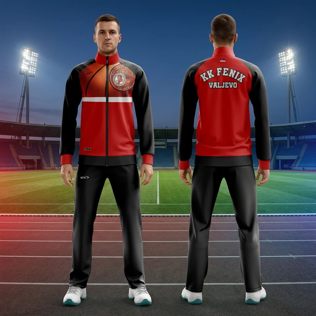 Sportska trenerka Sportex po meri kluba — model 26, prednji i zadnji prikaz na sportistima